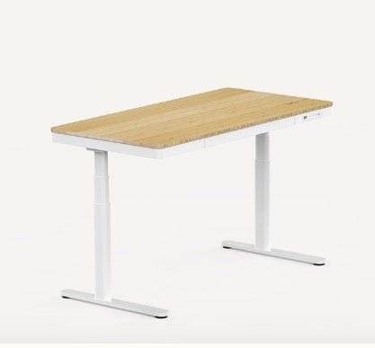 Flexispot Computer Desk Bamboo with Wireless charger / 55''X28'' / White Comhar Pro Standing Desk Q8