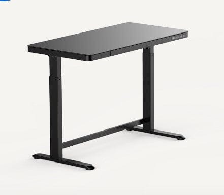 StandUp Desk Depot Computer Desk Glass / Black / 48''X24'' Comhar Standing Desk with Drawers