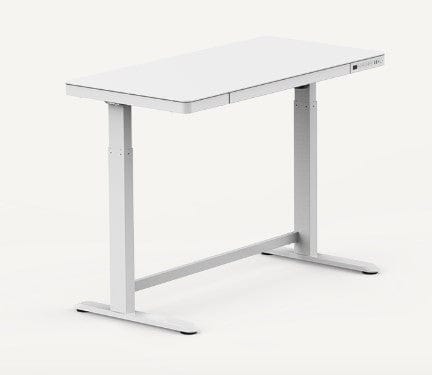 StandUp Desk Depot Computer Desk Glass / White / 48''X24'' Comhar Standing Desk with Drawers