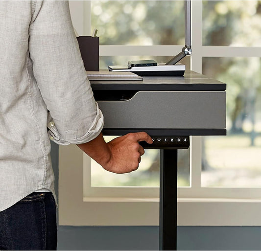 Smart Electric 48" W Height-Adjustable  Black/Gray Standing Desk