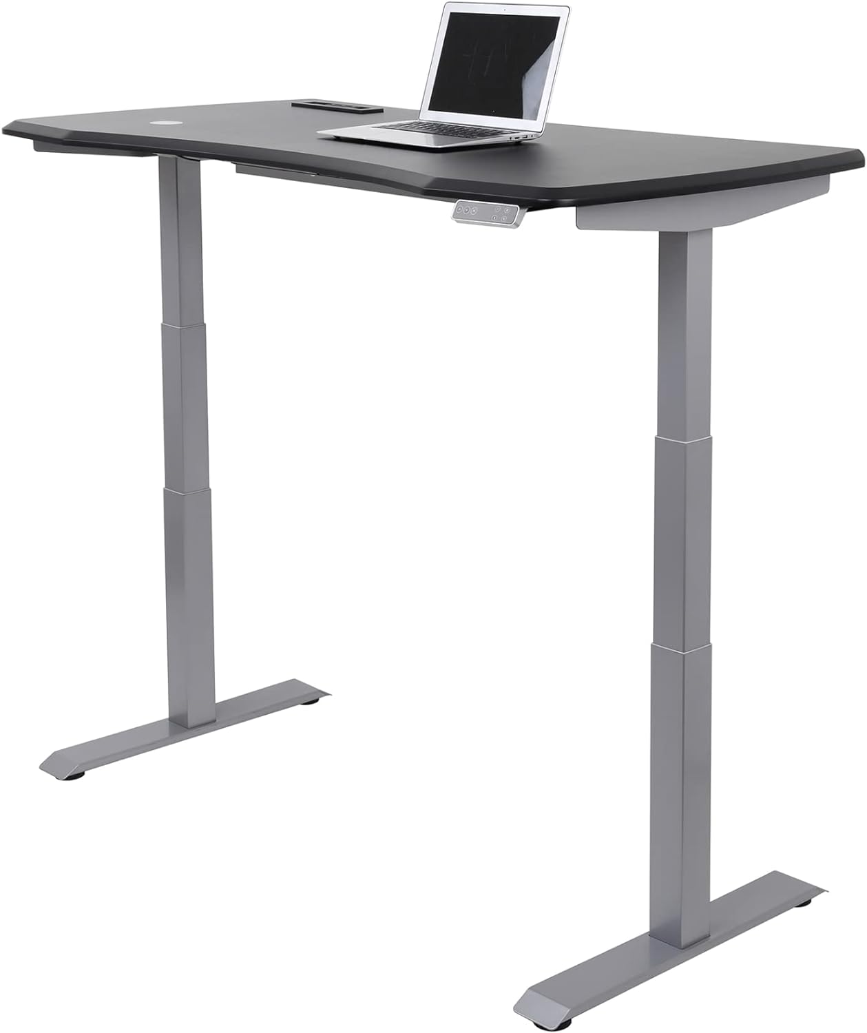 Electric 60"W Height-Adjustable  Black Standing Desk with Wireless Charging