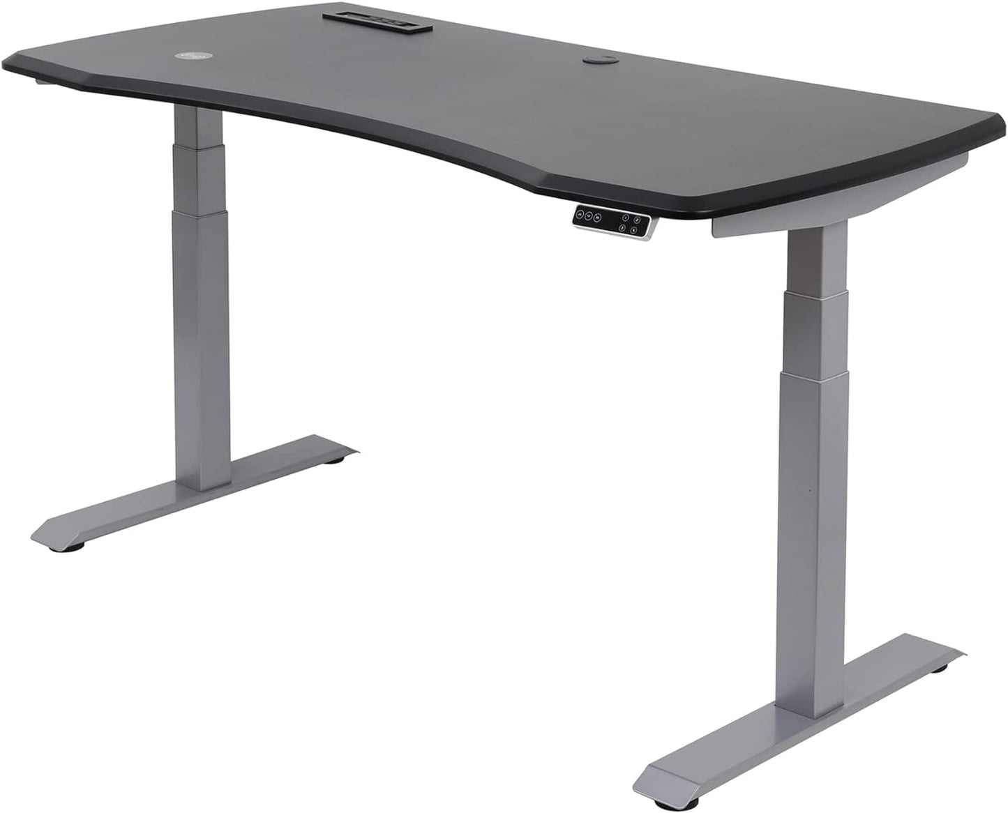 Electric 60"W Height-Adjustable  Black Standing Desk with Wireless Charging