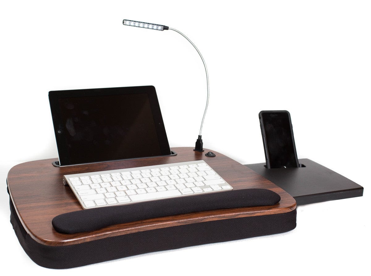 Multi-tasking Memory Foam Lap Desk with USB Light - standupdeskdepot.com
