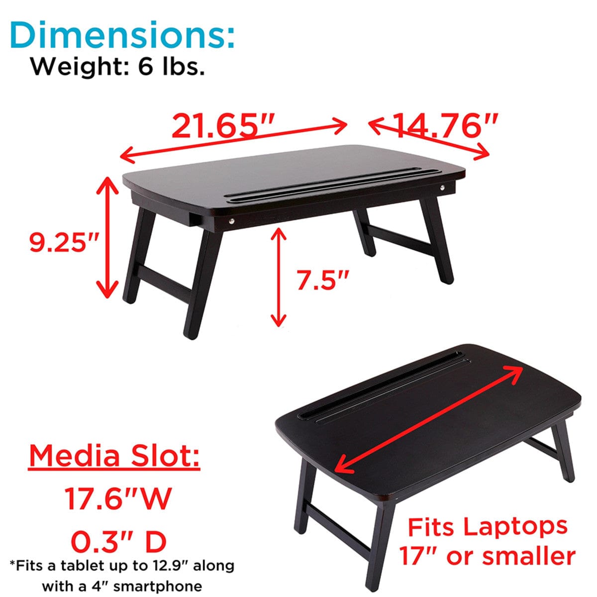 Portable Sit or Stand Desk with Storage Drawer and Media Slot - Espresso - standupdeskdepot.com