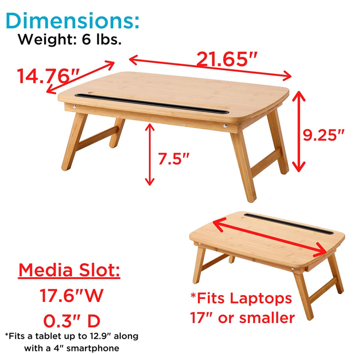 Portable Sit or Stand Desk with Storage Drawer and Media Slot - Natural - standupdeskdepot.com