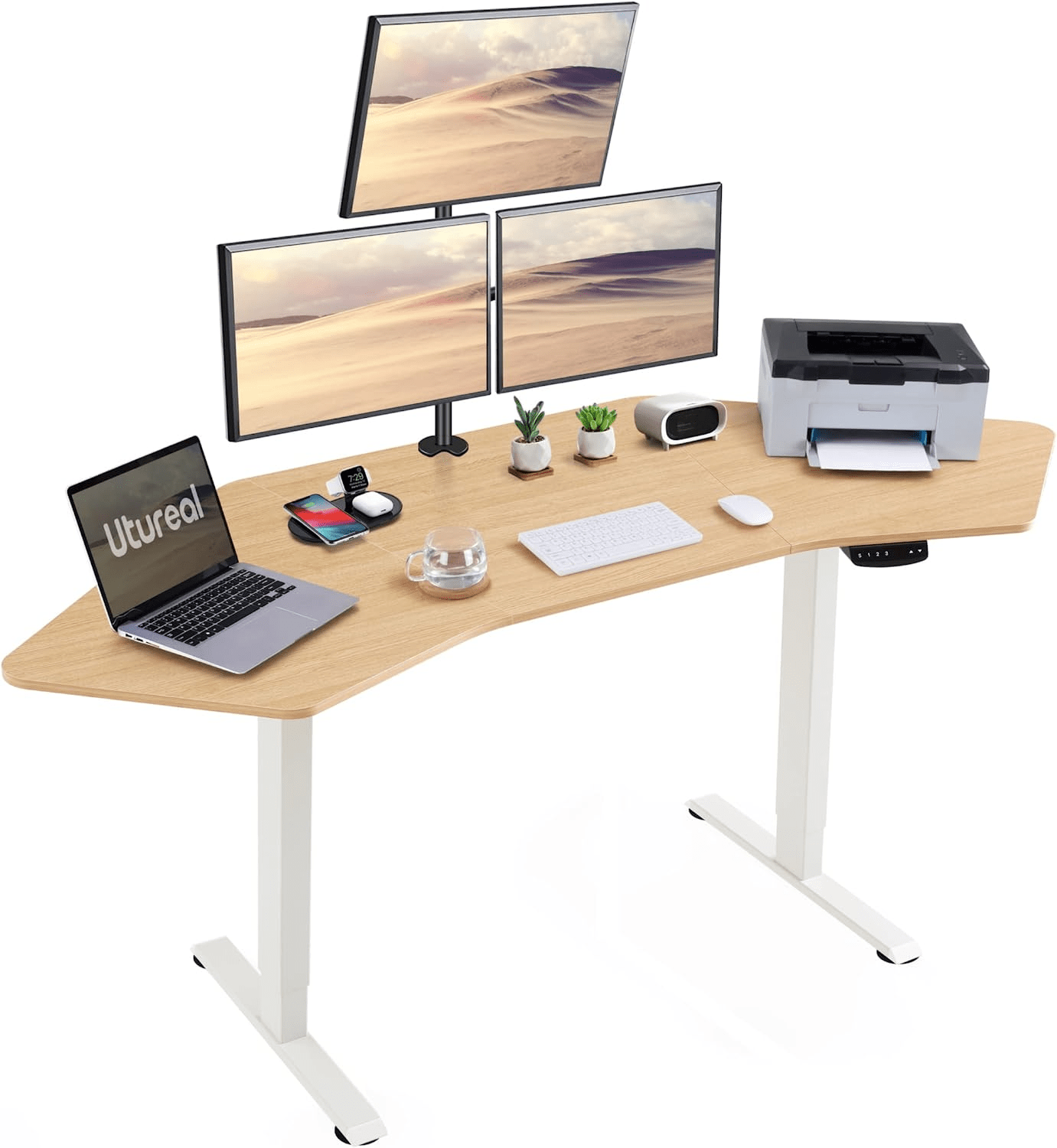 Adjustable Standing Desk 71 Inch Dual Motor Wing Shaped Stand up Desk for Home Office Ergonomic Sit Stand Corner Desk New