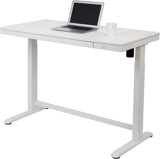 Electric 48'W Height-Adjustable  White Standing Desk