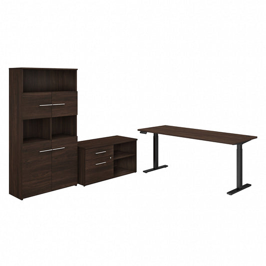 StandUp Desk Depot Bush Business Furniture Office 500 72W Height Adjustable Standing Desk with Storage and Bookcase