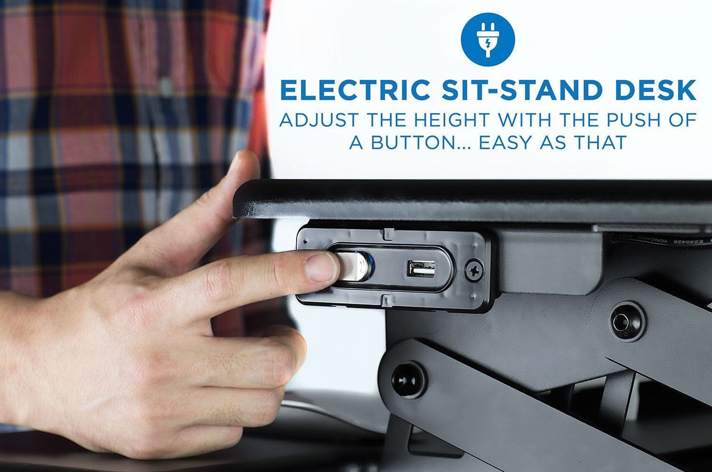 StandUp Desk Depot Mount-It! Electric 35.4"W Standing Desk Converter Plastic Steel MI-7927E