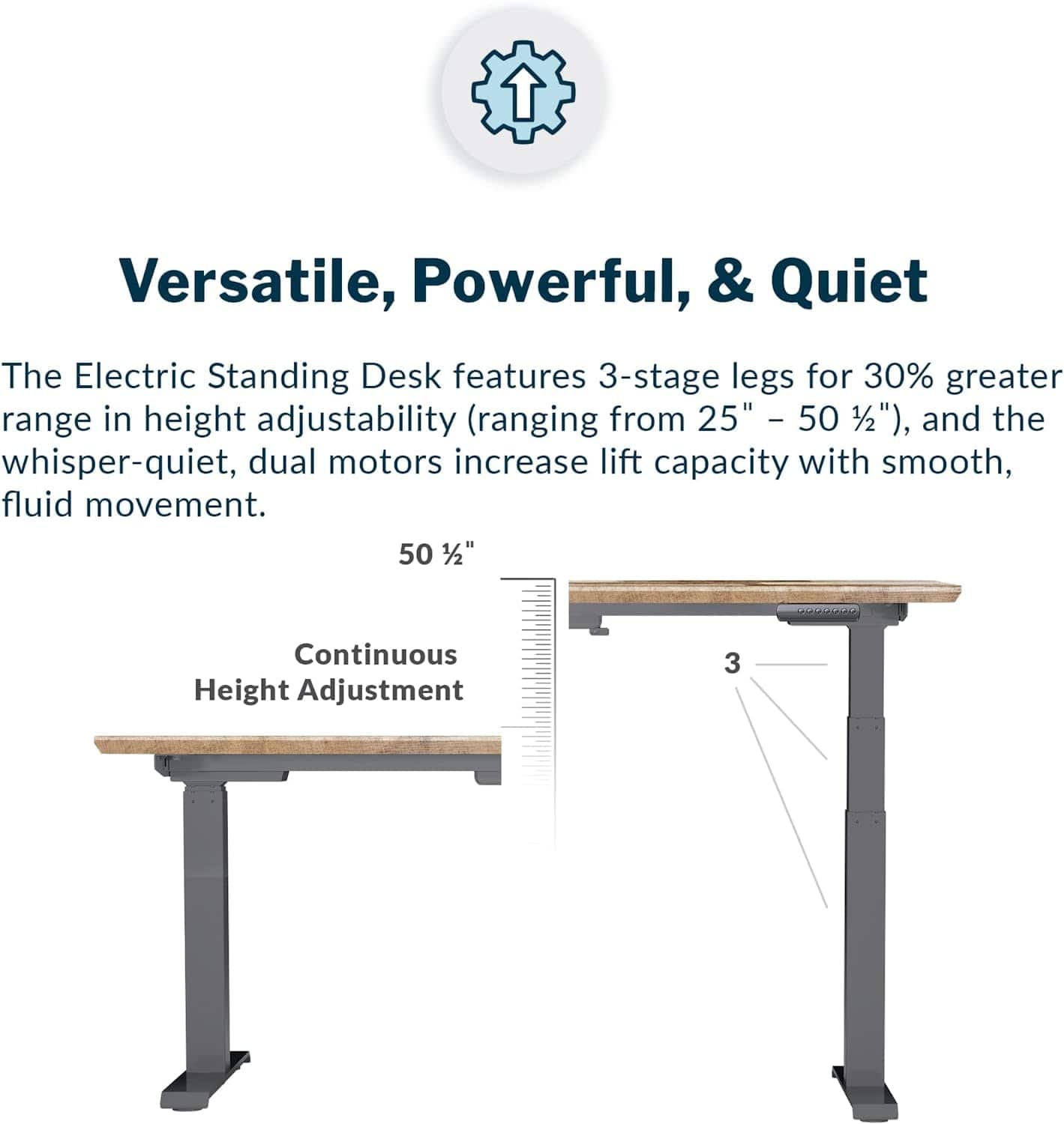 StandUp Desk Depot Reclaimed Wood / 60" x 24" Electric Standing Desk 60" X 24" (desk) - Sit to Stand Raising Desk for Office or Home - Program 4 Height Settings - Powerful Dual Motor Adjustable Desk W/Sturdy Steel Legs (Reclaimed Wood)